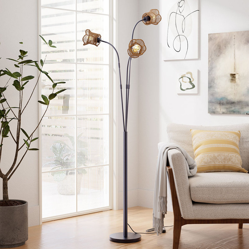 174cm Polished Torchiere Floor Lamp