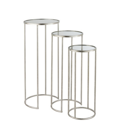 Edinburg Glass Top Frame Nesting Tables