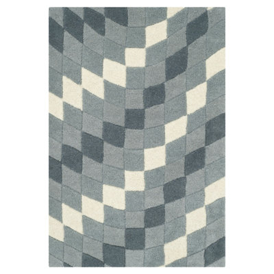Tapis géométrique en laine et en viscose touffeté à la main Avickel Soho