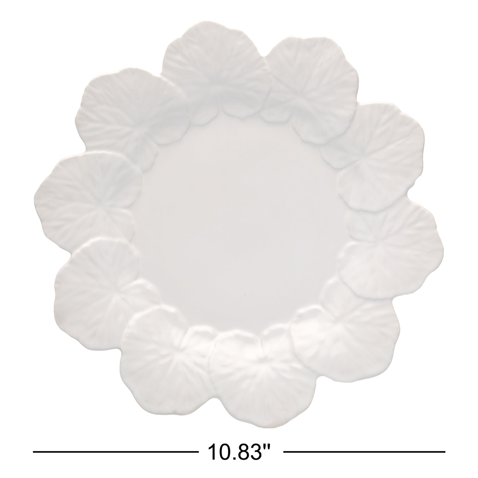 Geranium 11" Dinner Plate, White