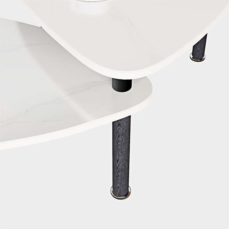Table basse rotative en bois, Blanc