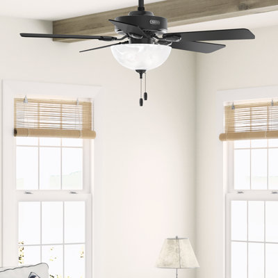 44" Swanson ENERGY STAR® 5-Blade Standard Ceiling Fan with Pull Chain and LED Light Kit Included