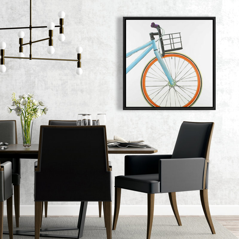 Impression de vélo orange et bleu sur toile