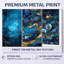 Buttercups Flowers and Safire Crystal Energy I - ensemble d'art mural en métal imprimé floral bleu de 3-129080946