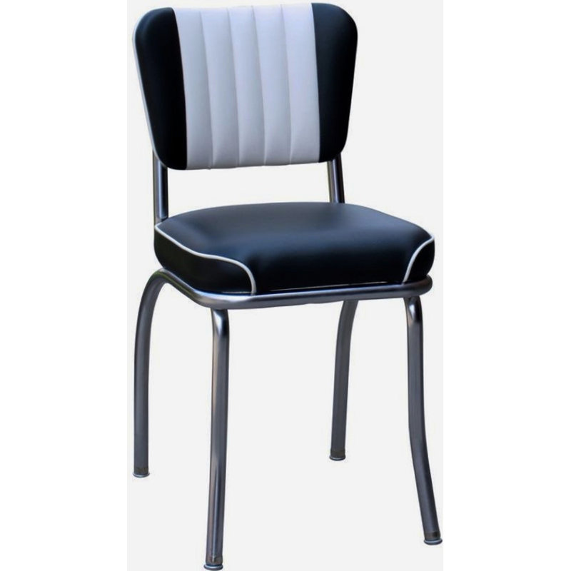 Chaise rembourrée Retro Home, Noir