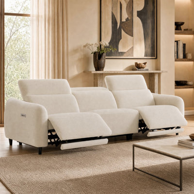 Canapé inclinable électrique de 105 po avec réglage indépendant de l'appui-tête et du repose-pieds et ports USB et Type-C intégrés