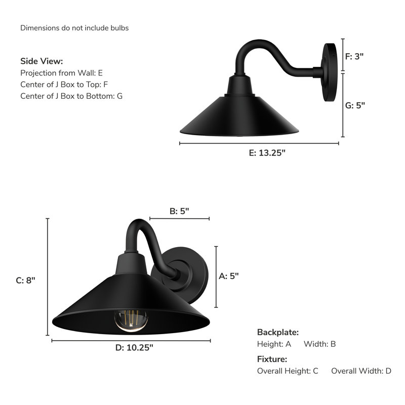 Matte Black Modern Metal Outdoor Wall Light