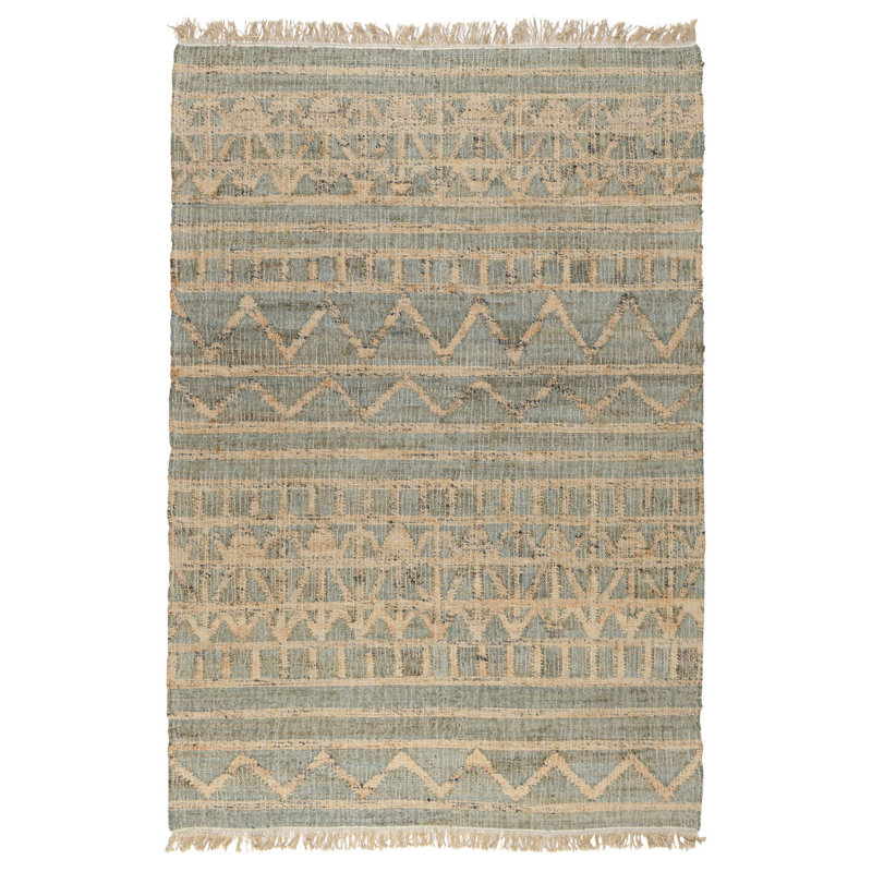 Tapis marocain en jute / sisal tissé à plat à la main Lequinta, Rectangle 8 pi x 10 pi