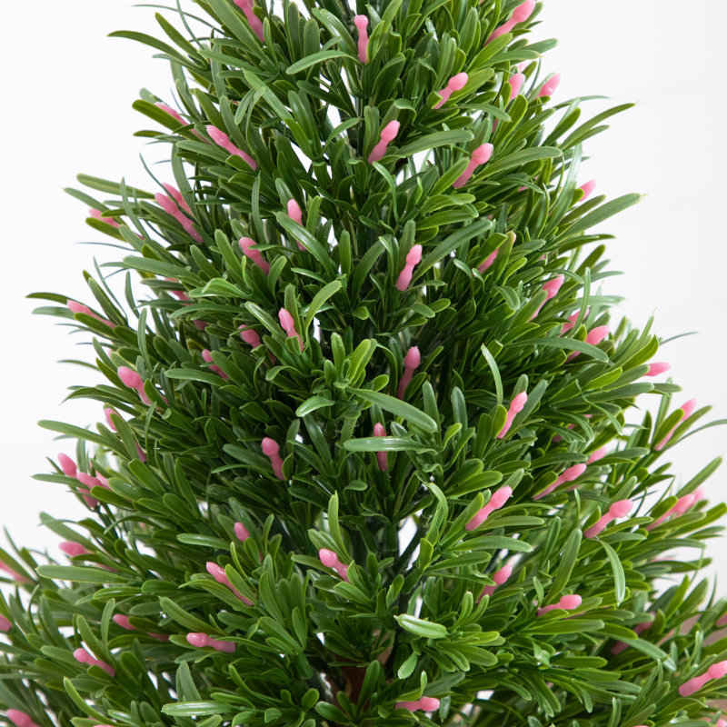 5 pi Arbre topiaire en forme de cône de romarin artificiel résistant aux rayons UV (intérieur / extérieur)