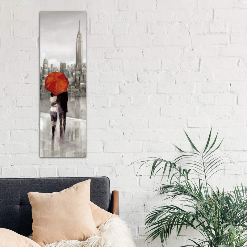 New York Stroll by Ruane Manning - No Frame Panoramic Painting on Canvas, 121.92 cm H x 40.64 cm W x 1.91 cm D
