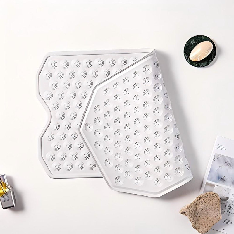 Foldable Non-Slip Rubber Bathtub Mat Without Suction Cups For Textured Bathtubs, Showers And Spas