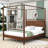 Four-Poster Wooden Canopy Platform Bed with Center Support-1678710695