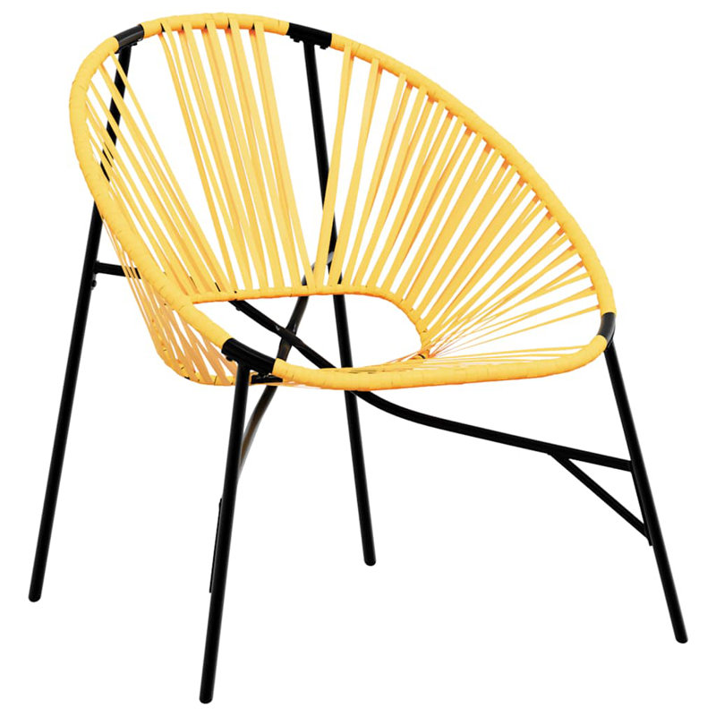 Garden Egg Chair Poly Rattan, Black/Yellow