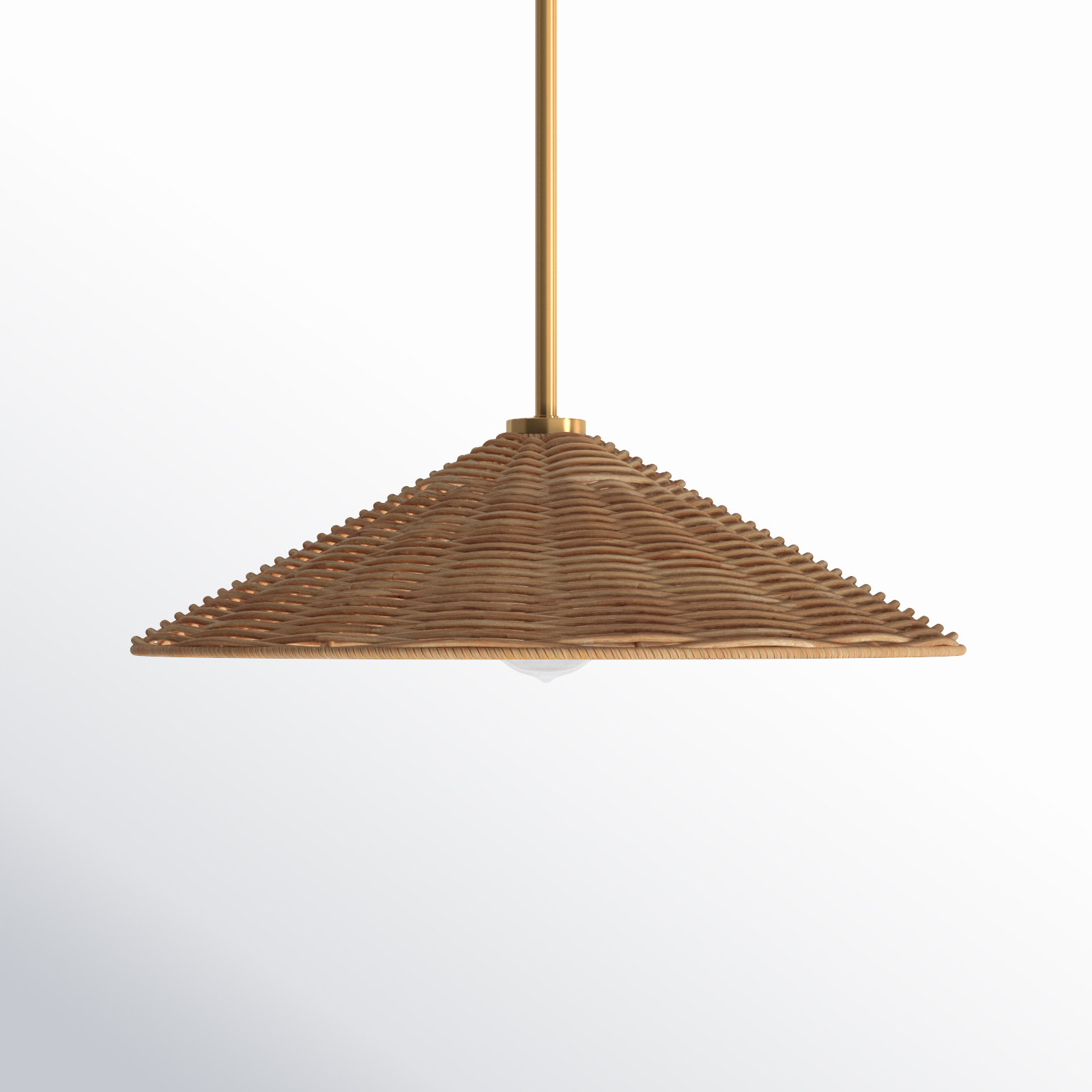 Lilliana 1-Light Dimmable Height Adjustable Pendant, 5" H x 20" W x 20" D, Natural Brass