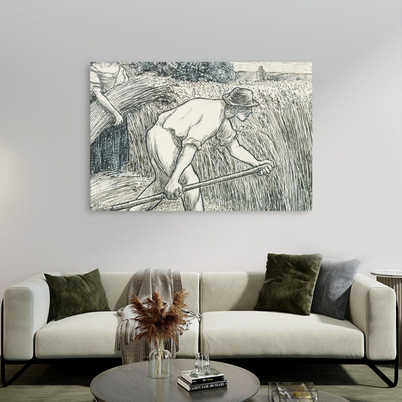 La Moisson, vers 1895. Estampe d'art mural abstrait et contemporain., H 40 po x l 60 po