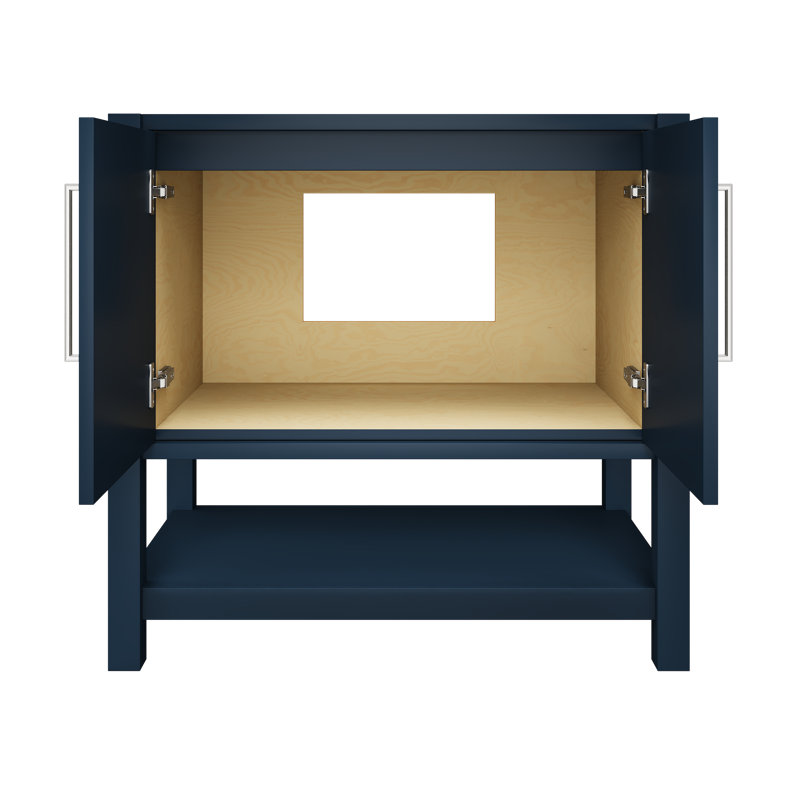Kiawah Single Bath Vanity, Hague Blue, Polished Chrome, 36"