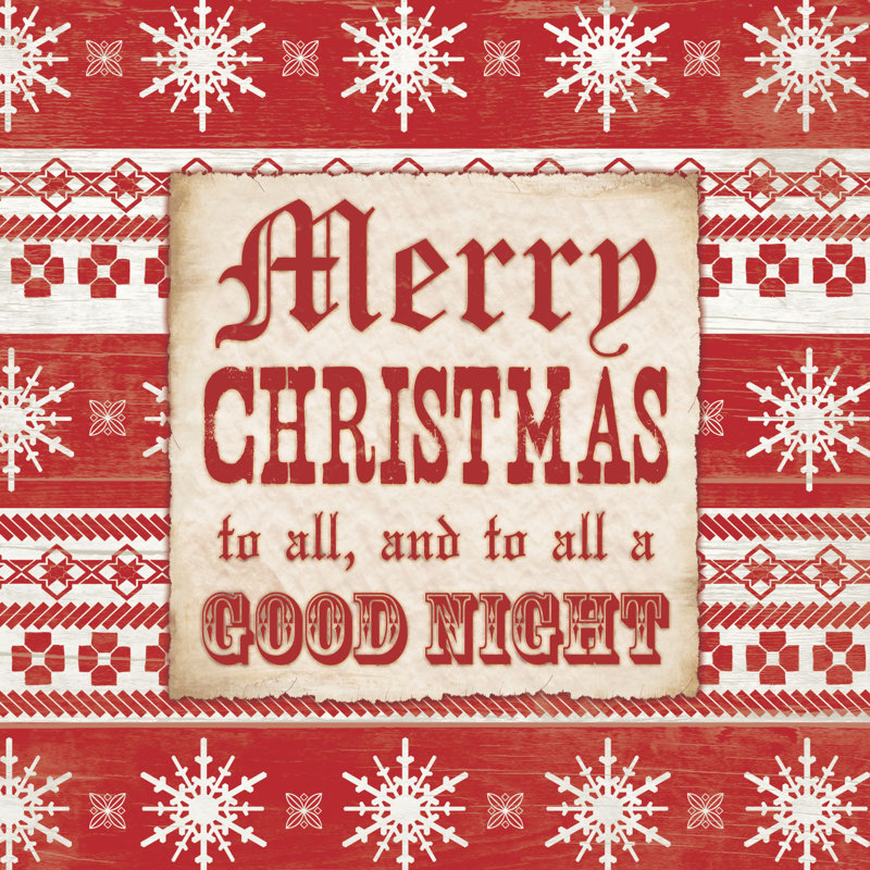 Merry Christmas To All - Wrapped Canvas Print, 91cm H x 91cm W x 3.8cm D