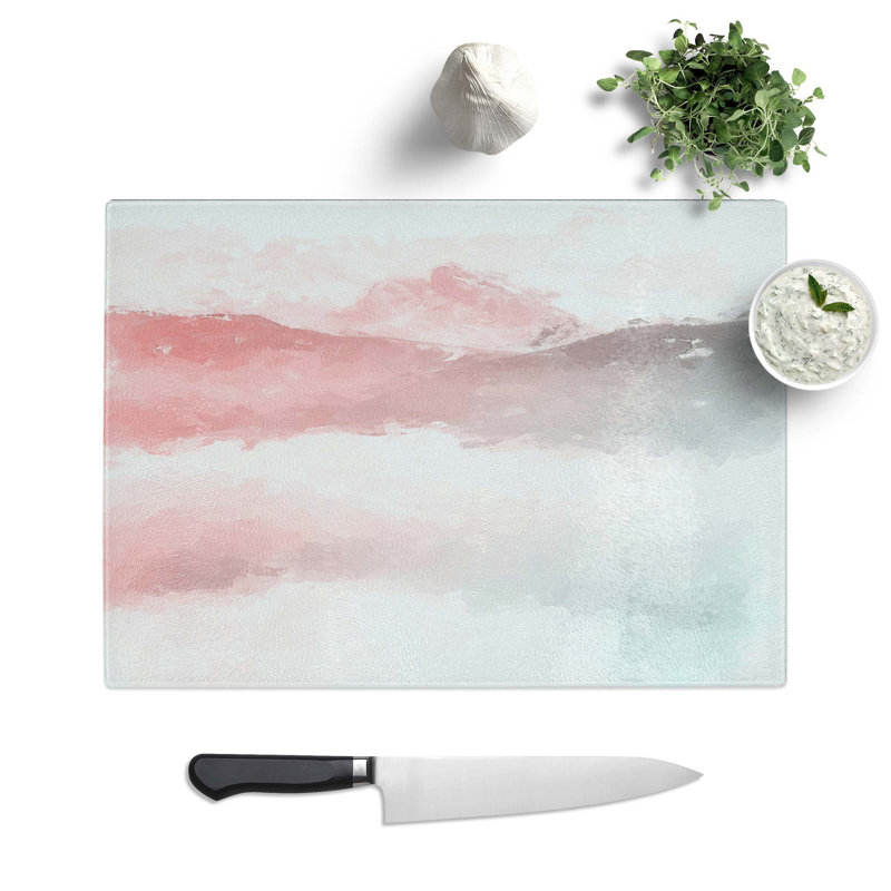 Glass Misty Mountain in Abstract Chopping Board, 28.5 cm W x 20 cm L