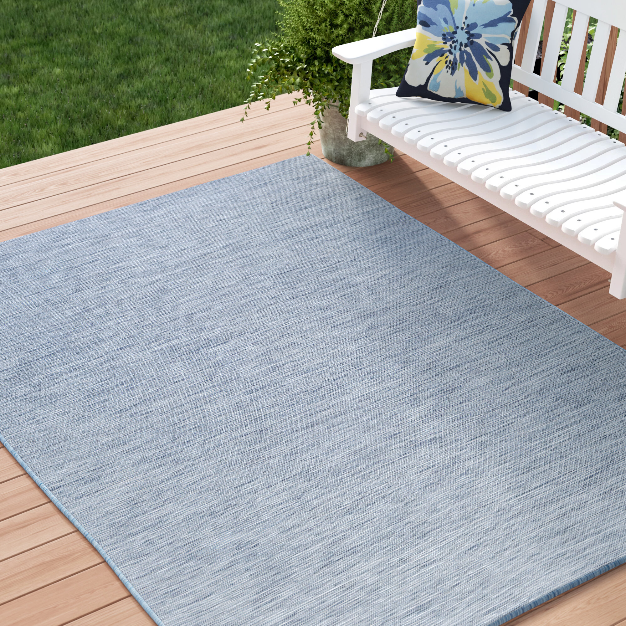 Union Rustic Ragin Cream/Gray/Blue Indoor/Outdoor Rug & Reviews