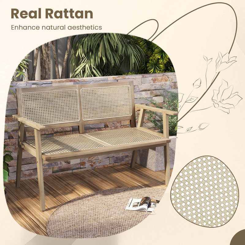 Banc en bois de teck naturel Alvontae