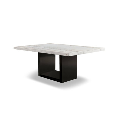 70.4" W Contemporary Dining Table, White/Black