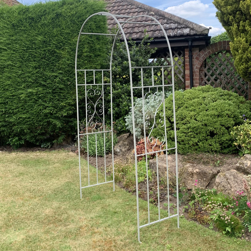 Wagenen 120cm W x 48cm D Metal Arbour, Grey