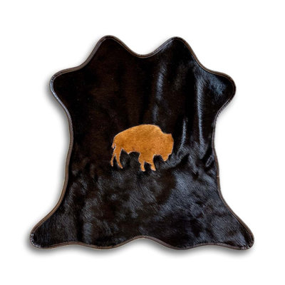 Mini cuir de vache avec bordure et motif Buffalo
