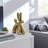 Jaciyah Modern Metal Figurines Aluminum Abstract Animal Design 8" Tall Gold Finish Decorative Accent for Home Office Living Room Shelf or Table Display Set of 2
