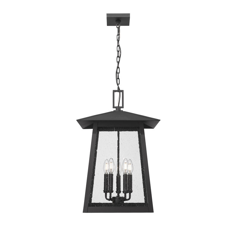 Luicana 5 Light Outdoor Chain Mount Ceiling Fixture in Black