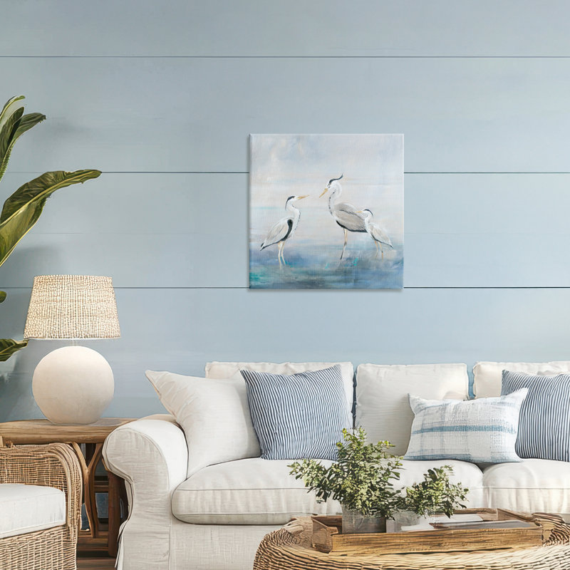 Coastal Heron Family, conception de Lily K., H 24 po x l 24 po