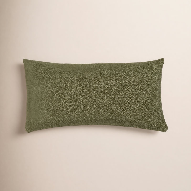Coussin décoratif Cascade Getty, Plumes, Vert, Rectangle H 12 po x l 21 po