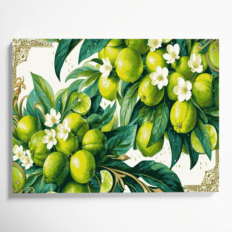Art mural sur toile vert fruitier, H 16 po x l 20 po