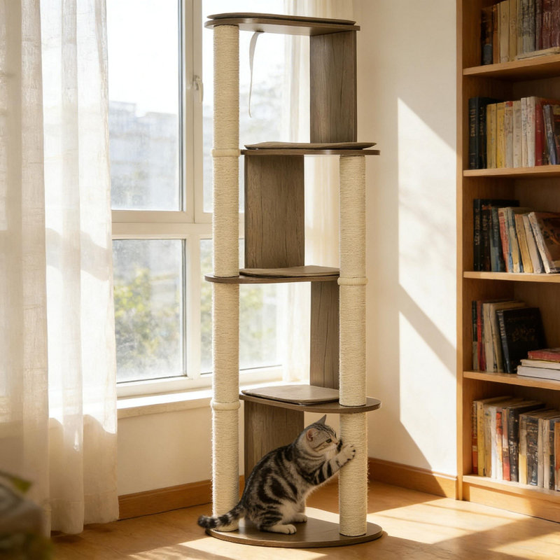 Grande tour à chat à plusieurs niveaux, arbre à chat d'angle