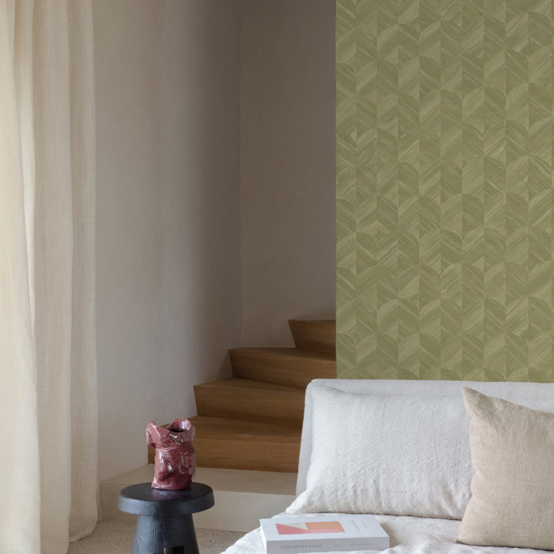 Surfaces Collection Geometric Prism Wallpaper Roll, Grey