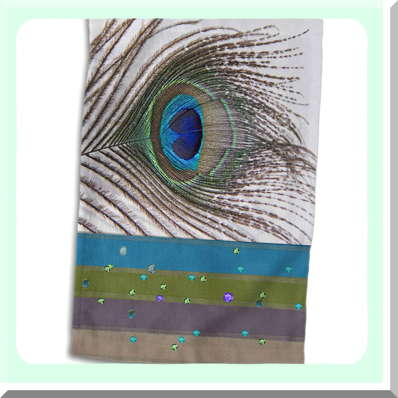 Gemstone Peacock Towel - Vibrant Design, 15 x 22