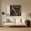 Art mural abstrait en métal noir figuratif abstrait 99-756922044