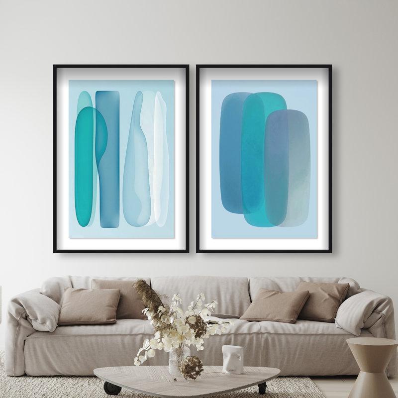 Glacier Gradients Set Set by Oliver Gal, 63"H x 43"W, Black Shadowbox