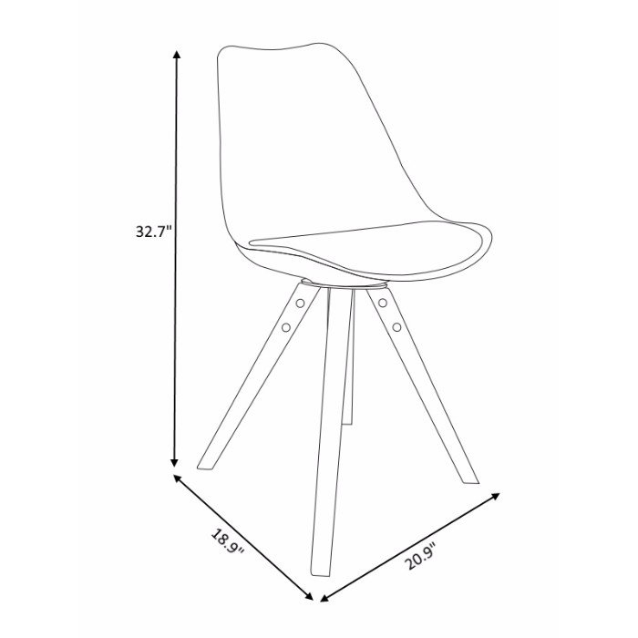 Chaise d’appoint verga, Noir