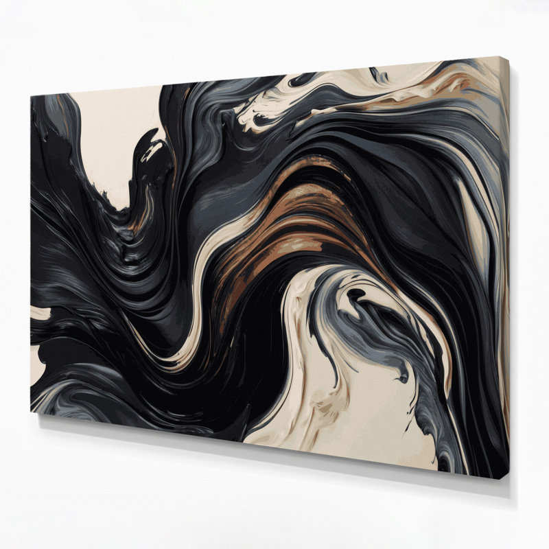 «Lyrical Abstraction 50», art mural sur toile grise, H 11 po x l 14 po