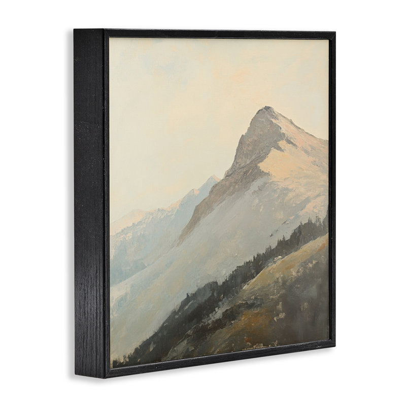 Giclée encadrée, paysage par Mountain Vista Cliff, par Petal Prints Design, Giclée encadrée noir minuit, H 12 po x l 12 po