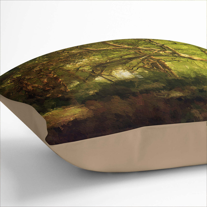 Mystical Forest Cushion with Filling, Stone, 40cm H x 40cm W x 15cm D