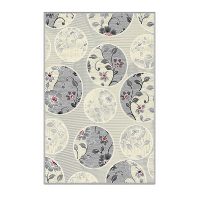 Premium Polyester Area Rug (5.2 x 7.5 ft), 100% Antibacterial, Non-Slip Underside, 0.3 in Pile Height | Machine Washable, 3D Digital Print, Durable Woven Carpet | Ideal for Living Room, Bedroom & Dining Spaces