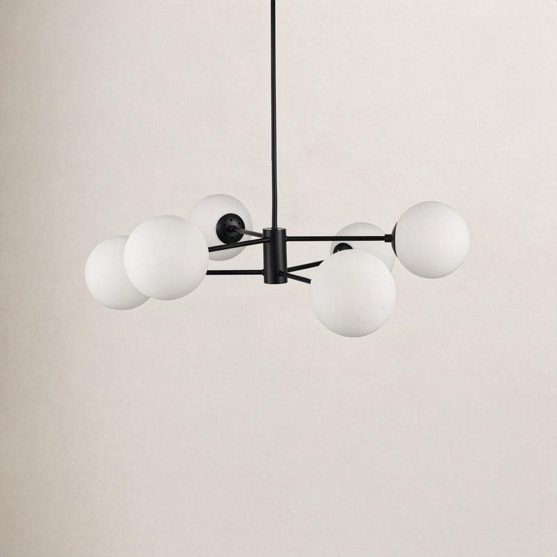 Lustre sphérique unique à 6 lumières Glint, Noir