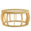 Table basse ronde de 34,82 po, pieds en bois massif, centre de table bohémien côtier et courbée polyvalente pour différents styles de pièce