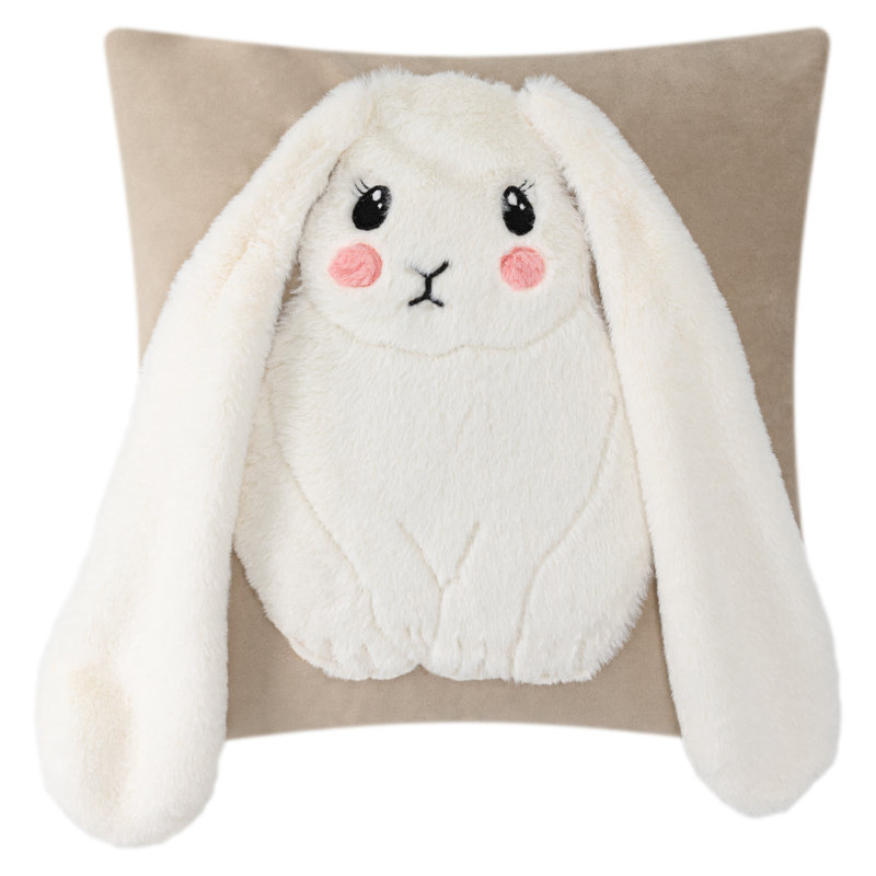 Housse de coussin décorative 3D Animal Lapin 3D 18 x 18 po