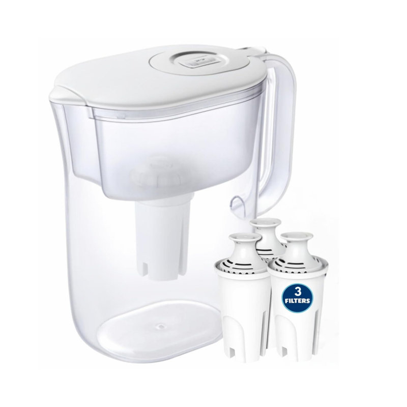 7-Cup Water Filter Pitcher & 3 Filters & Electronic Filter Change Reminder