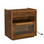 Armoire latérale pour dortoir avec station de charge et 2 tiroirs, couleur noyer, table de chevet moderne et imperméable grain du bois élégant, profondeur 23,51 po-121073915