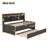Duice Wooden Daybed with Trundle and Bookshelve, Three Drawers-1693105279