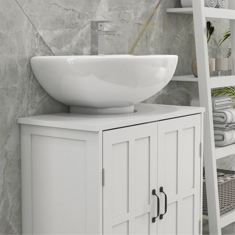 Meuble-lavabo de salle de bain, meuble-lavabo piédestal avec tablette réglable