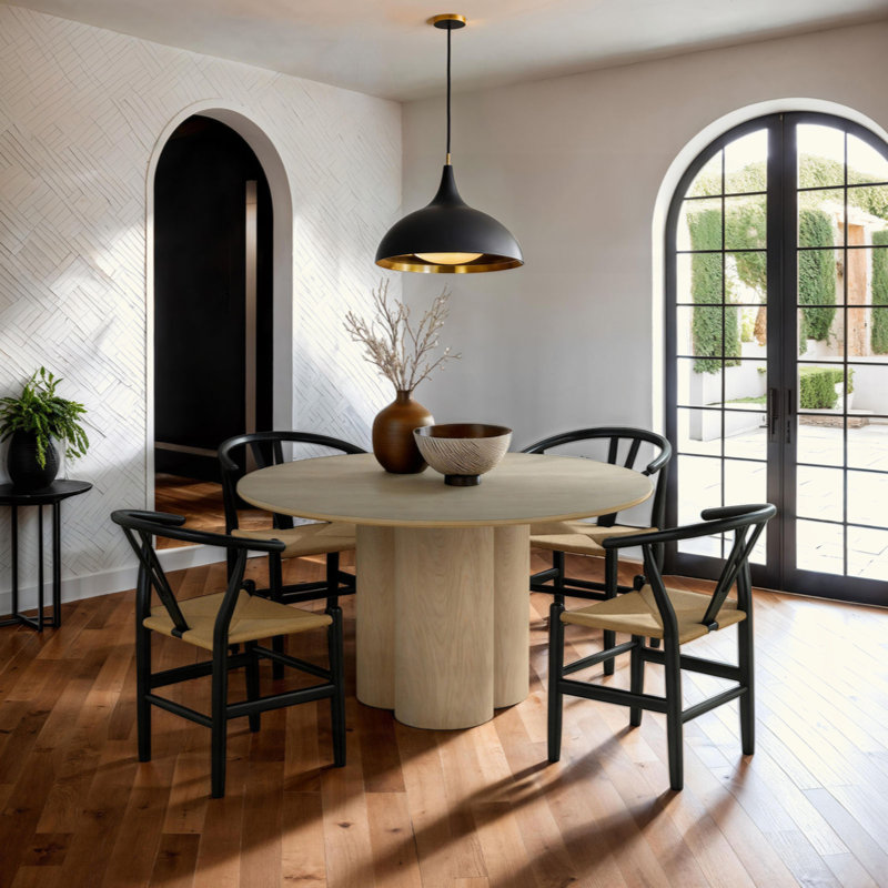 Black Wooden 2Pc Side Chairs Dining Room Furniture Kitchen Dining Chair Woven Rope Seat Modern Style